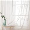 MIULEE Tenda per Camera da Letto, Tende Voile con Ricamata Motivo, Tende Bianche Trasparenti con Occhielli, Tenda Finestra Interni per Casa Soggiorno e Salotto 2 Pezzi,2xL 140 x A 245 cm