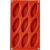 silikomart | SF039 Stampo in Silicone per Monoporzioni BARCHETTA, Antiaderente, 9 Monoporzioni, Confezione da 1 Stampo per Dolci, 100 x 44 mm, h 15 mm, Made in Italy