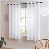 MIULEE Tende Trasparenti Ricamati Voile Tenda per Finestra con Occhielli 2 Pannelli per Soggiorno e Camera da Letto 140 X 145 cm Marocco Bianco