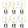 Amazon Basics Confezione da 6 lampadine a LED, con attacco Edison E27, piccole, da 4,3 W (equivalenti a 40 W), con filamento in vetro trasparente, non dimmerabili, bianca calda