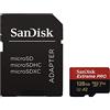 SanDisk Extreme Pro 128GB microSDXC Memory Card + SD Adapter with A2 App Performance + Rescue Pro Deluxe 170MB/s Class 10, UHS-I, U3, V30