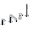 Newform - NIO gruppo bordo vasca completo di bocca erogazione, deviatore e set doccetta in ottone 68892C