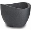 Scheurich - Wave Globe, Portavaso in plastica, effetto granito, colore: Grigio scuro (Schwarz-Granit), Ø 60 cm, altezza: 45 cm