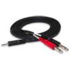 Hosa CMP-159 - Cavo breakout stereo TRS da 3,5 mm a doppio TS da 6,35 mm, 3,5 m, nero, confezione da 1