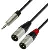 Adam Hall Cables 4 STAR YWMM 0300 - Cavo audio REAN jack stereo da 3,5 mm a 2 x XLR maschio 3 m