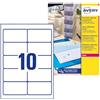 Avery Italia L7783-25 Etichette adesive trasparenti lucide, 25 fogli A4, rettangolari 96x50,8mm, 10 etichette per foglio, adesivo permanente, stampanti laser