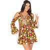Leg Avenue Costume da Donna 2 Pezzi Starflower Hippie con Vestito, Fascia per Capelli, Multicolore, Small