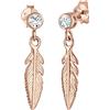 Elli Orecchini da Donna Piume con Cristalli Argento 925