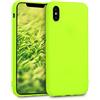kwmobile Custodia Compatibile con Apple iPhone XS Cover - Back Case per Smartphone in Silicone TPU - Protezione Gommata - giallo fluorescente