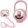 VALENTI & CO. Disney Baby Winnie the Pooh - Clip Ciuccio, Catenella Portaciuccio con Box in Argento per Neonato o Bambina, Rosa