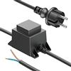 ledscom.de 10W LED trasformatore di alimentazione/trasformatore a 2 fili, spina, 12V AC, nero, IP44