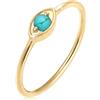 Elli Anello Solitario da Donna Vermeil, Misura 12
