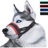ILEPARK Museruola per cane in nylon, contro morsi e abbaio, con anello regolabile (M,Rosso)