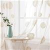 MIULEE Tenda per Camera da Letto, Tende Voile con Oro Ricamata Motivo, Tende Bianche Trasparenti con Occhielli, Tenda Finestra Interni per Casa Soggiorno e Salotto 2 Pezzi,2XL 140 x A 260 cm
