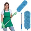 Vicloon Spolverino per Polvere Allungabile con Manico Lungo Fino a 245cm, 1 Manico+1 Piumini+1 Spazzola+1 Ganci Autoadesivi, Spolverino Microfibra Lavabile per Soffitto Ragnatela Ventilatore Tenda