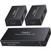 PWAY PW-HTS0102(POC) 1X2 Splitter HDMI Extender Over Cat6 Ethernet cavo con Senza ritardo telecomando a 50m/165ft a 1080P（1 In 2 Out）