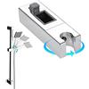 Bowarepro - Supporto per soffione doccia, per barra scorrevole quadrata regolabile da bagno, soffione a spruzzo, montaggio a parete, staffa fissa