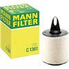 Mann Filter MANN-FILTER, C 1361 Filtro aria | Per Autovetture, Aria pulita, Filtro resistente, Design con adattamento perfetto, Qualità originale OE