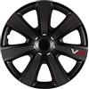 AUTO-STYLE AutoStyle Set di 4 Copricerchi VR 14 Pollici Nero/Look Carbonio/Logo