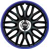 AUTO-STYLE J-Tec J15518 Set Di 4 Copricerchi Orden R 15 Pollici Nero/Blu + Anello Cromato