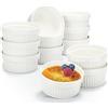 COM-FOUR® 12x stampi per soufflé - ciotole in ceramica per creme brulee - stampi per forno 270 ml ciascuno - in bianco