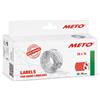 Meto Etichette prezzatrice (26x16 mm, rosso fluo, 2 linee, 6000 pezzi, permanente, per Meto, Contact, Sato, ecc.)