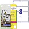 Avery Zweckform L4715-20 - Etichette impermeabili, 99,1 x 67,7 mm, 20 fogli per un totale di 160 targhette, colore: Bianco