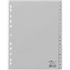 Durable 651010 - Divisorio con tasti prestampati A-Z, f.to A4 verticale, 20 tasti, foratura 60/80 + 80x80x80, grigio, 20 pezzi