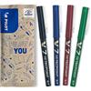 PILOT - Set di 4 V7 - Penne roller con Inchiostro liquido a punta Fine per una scrittura fluida e precisa - Asciugatura rapida, non sanguina - Nero, Blu, Rosso, Verde - Punta Media (0,7 mm)