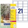 AVERY Zweckform Crystal Clear Etiketten, 63,5 x 38,1 mm