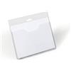 Durable 813619 Busta portanome con tasca aperta, clip per combinazione con tutti i sistemi di aggancio, 60x90 mm, trasparente, confezione da 20 pezzi