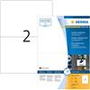 HERMA Etichette Impermeabili, 210 x 148 mm, Etichette Adesive A4 per Stampante, 2 Etichette per Foglio, Bianco