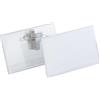 Durable 815719 Portanome con combi clip, spilla e clip a coccodrillo, 40x57 mm, trasparente, confezione da 50 pezzi