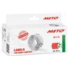 Meto Etichette prezzatrice (26x16 mm, rosso fluo, 2 linee, 6000 pezzi, rimovibili, per Meto, Contact, Sato, Avery, Samark ecc.)