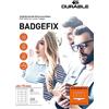 Durable 833402 - Badgefix, portanome adesivo in seta acetata, personalizzabile, 40x75 mm, bianco, confezione da 20 fogli (240 unità)
