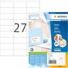 HERMA Etichette Universali, 70 x 32 mm, Etichette Adesive A4 per Stampante, 27 Etichette per Foglio, Bianco
