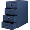 Rössler - S.O.H.O. Cassettiera a 4 cassetti 18 x 25 x 32 cm Navy | Organizer da scrivania per documenti, fascicoli, accessori da ufficio e conservazione ordinata