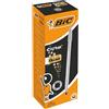 BIC Cristal Shine Penne a Sfera Punta Media, (1.00 mm), Inchiostro Nero, Confezione da 20 Penne, Con Fusto, Color Argento
