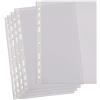 SUMMIT Buste perforate A4, 100 buste in plastica trasparente, dorso rinforzato multiforato, 40 micron per archiviazione durevole