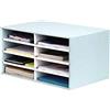 Bankers Box Classificatore da Tavolo a 8 Scomparti, Cartone Riciclato, Bianco/Verde