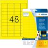 HERMA Etichette per Marcatura, 45,7 x 21,2 mm, Etichette Adesive A4 per Stampante, 48 Etichette per Foglio, Giallo