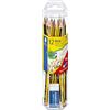 Staedtler Noris 120, Crayons à papier HB de haute qualité, Pot en plastique avec une gomme Mars Plastic offerte, 61 120P1