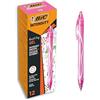 BIC Intensity Quick Dry, Penne Gel Rosa, Punta Media 0,7mm, Inchiostro Scorrevole e Asciugatura Ultra-Rapida, 12 Unità, Penne Bic Rosa, Cancelleria Scuola e Ufficio