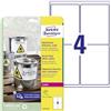 Avery Zweckform, L4774-20, 20 fogli, Etichette poliestere 99, 1 x 139 mm
