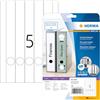HERMA Etichette per Raccoglitori, 34 x 297 mm, Etichette Adesive A4 per Stampante, 5 Etichette per Foglio, Bianco