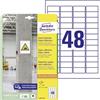 Avery Zweckform l7873 - 20 forte haftende carta autoadesiva, 45,7 x 21,2 mm, 20 fogli/960 etichette, colore: bianco