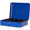 MAUL cassetta portavalori in acciaio 30x24x8,7 cm | Cassetta portavalori con serratura | Cassetta con chiave | Ideale come cassaforte piccola, cassetta di sicurezza | Blu