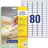 Avery Zweckform Avery L4732REV-25 Mini etichette autoadesive rimovibili, 80 etichette per foglio A4, bianco, 356 x 169 mm