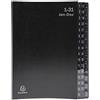 Exacompta 57044E - Cartella portadocumenti riciclata, in cartone extra resistente, 44 scomparti 1-31 e 1-12/Jan.-D., per DIN A4, fori di visualizzazione rinforzati in plastica, colore: Nero