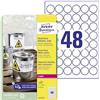 Avery Zweckform L4716-20 - Etichette impermeabili, diametro: 30 mm, 20 fogli per 960 pezzi in totale, colore: Bianco